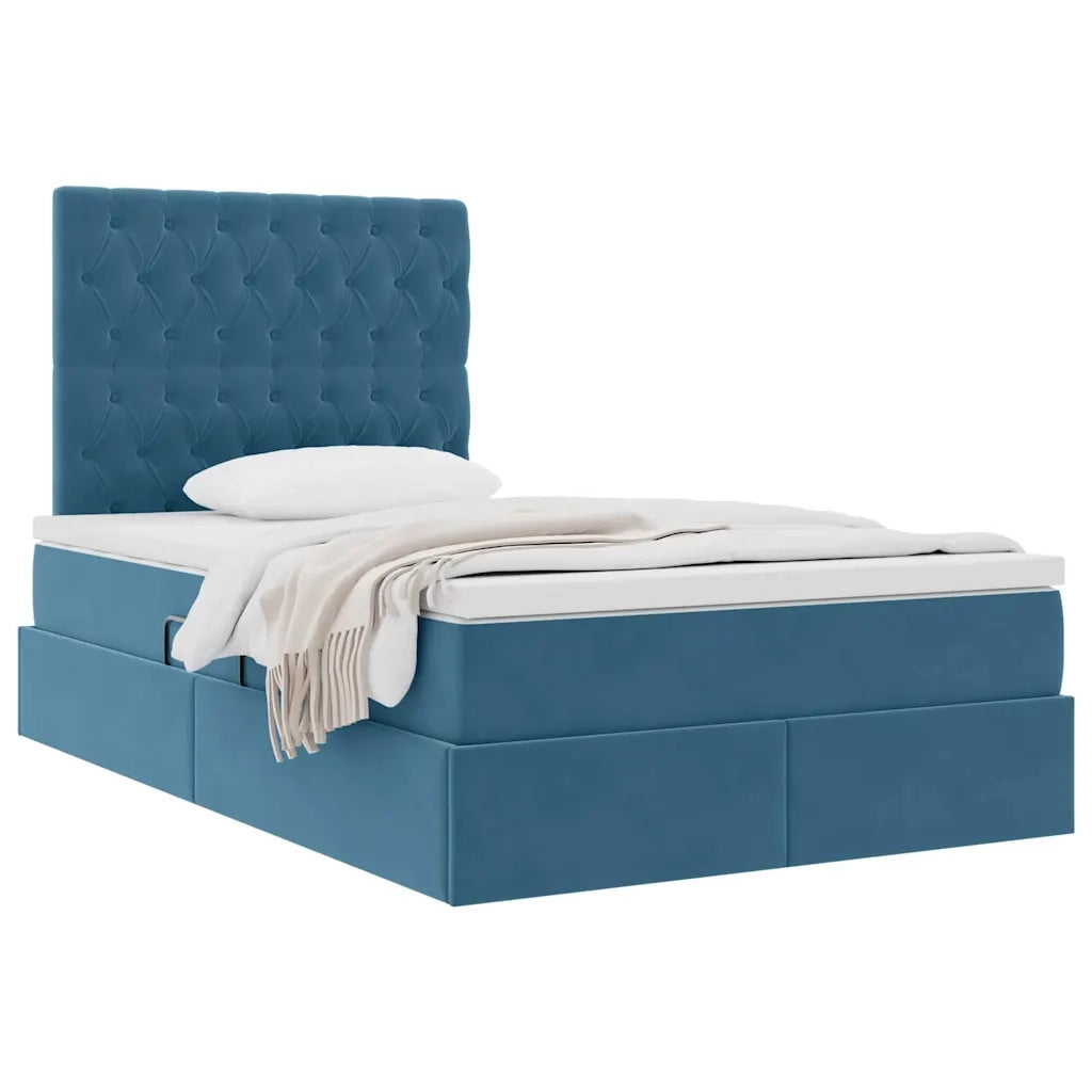 Letto con contenitore e materasso Blu Scuro 120 x 200 cm 3372085