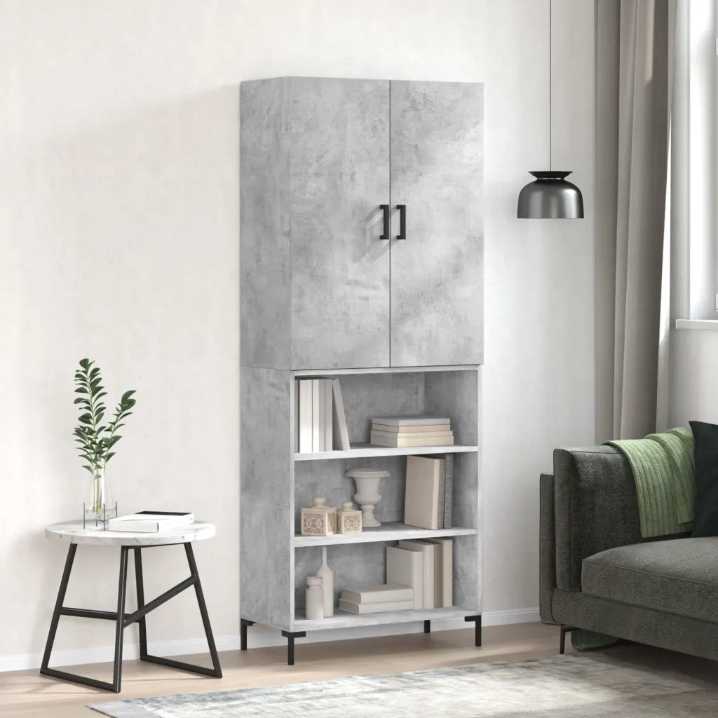 Credenza Grigio Cemento 69,5x34x180 cm in Legno Multistratocod mxl 125838