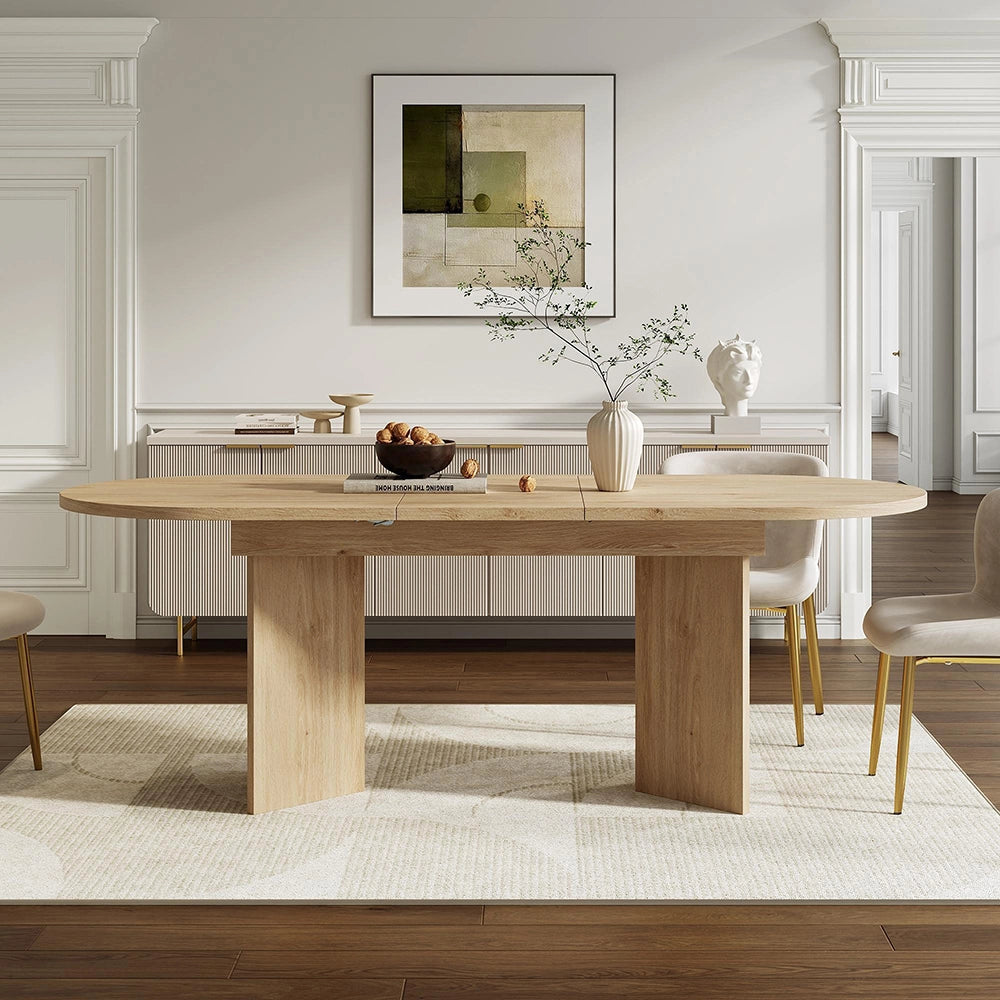 Tavolo da pranzo allungabile - Xylo - 140/180x90 cm - Quercia - Per 6-8 persone angoli arrotondati piano spesso