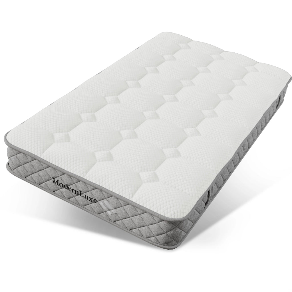 Letto singolo 90x200 cm con contenitore; LED; porte USB e Type-C; beige; con materasso
