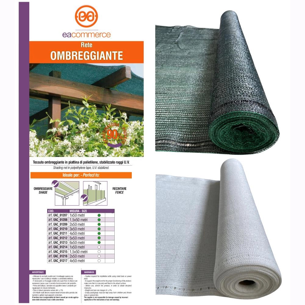 Telo Rete Ombreggiante Frangivista Frangisole BIANCA 1x10 Mt Schermatura 90%