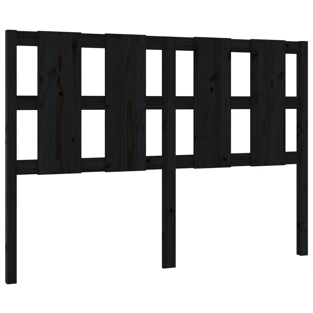 Testiera | Testata per Letto Nera 125,5x4x100cm in Legno Massello di Pino