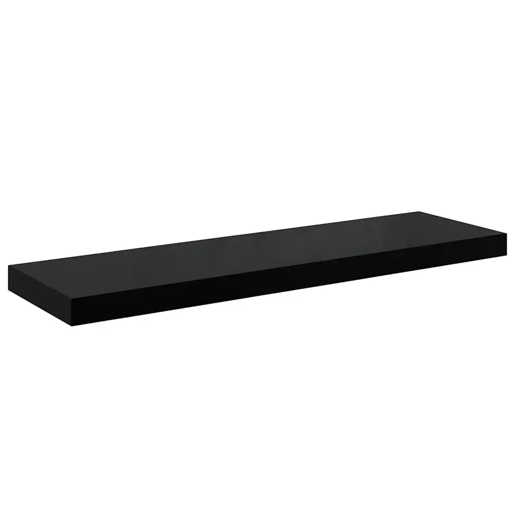 2 pz Scaffali a Parete | Ripiano a parete | Mensole a Parete Nero Lucido 80x23,5x3,8 cm in MDF