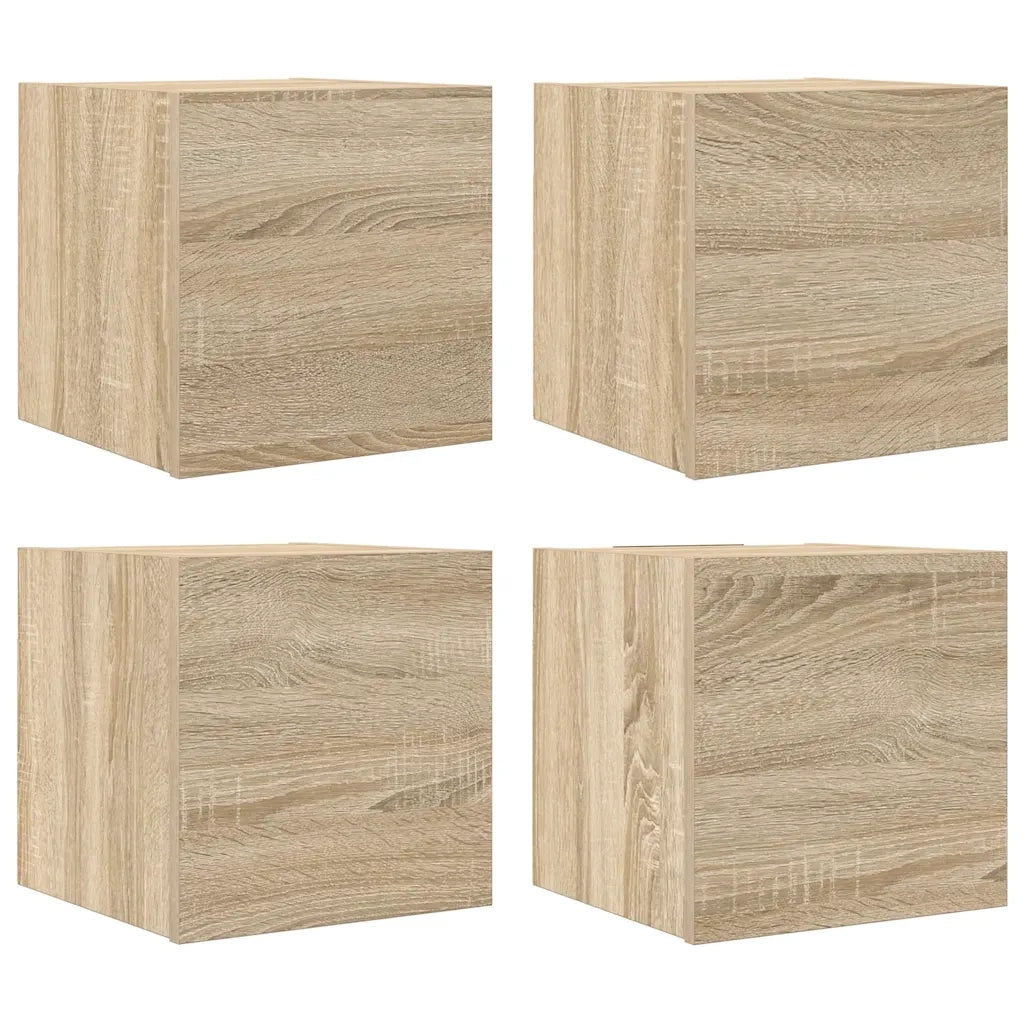 Armadietti a Parete per TV 4 pz Rovere Sonoma 30,5x30x30 cm cod mxl 11969