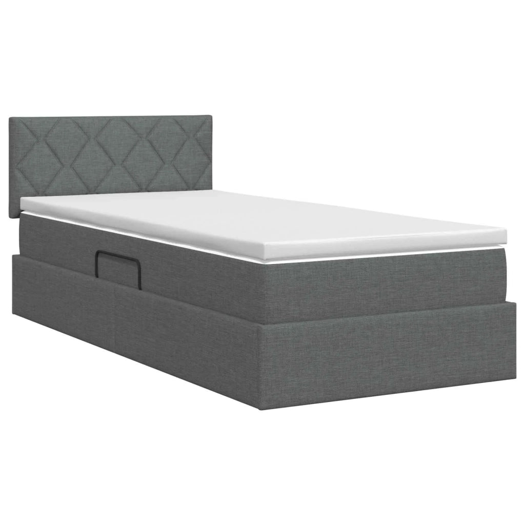Letto con contenitore e materasso Grigio Scuro 90 x 200 cm 3458659