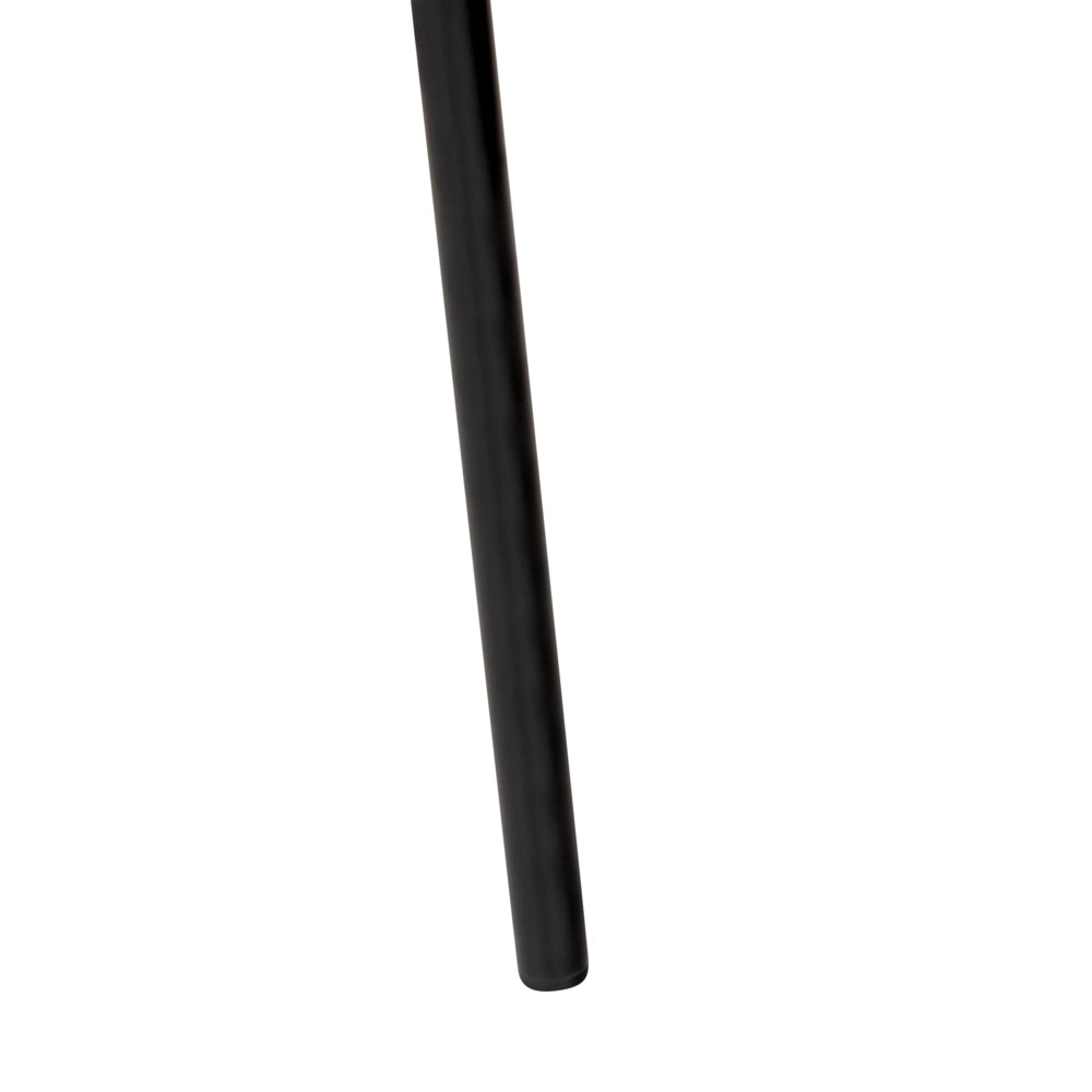 Set di 2 sedie da pranzo con seduta in tessuto e struttura in metallo nero con effetto legno intreccio viennese stile retrò soggiorno