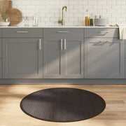 Tappeto Rotondo Marrone Scuro 100 cm in Bambù 376989