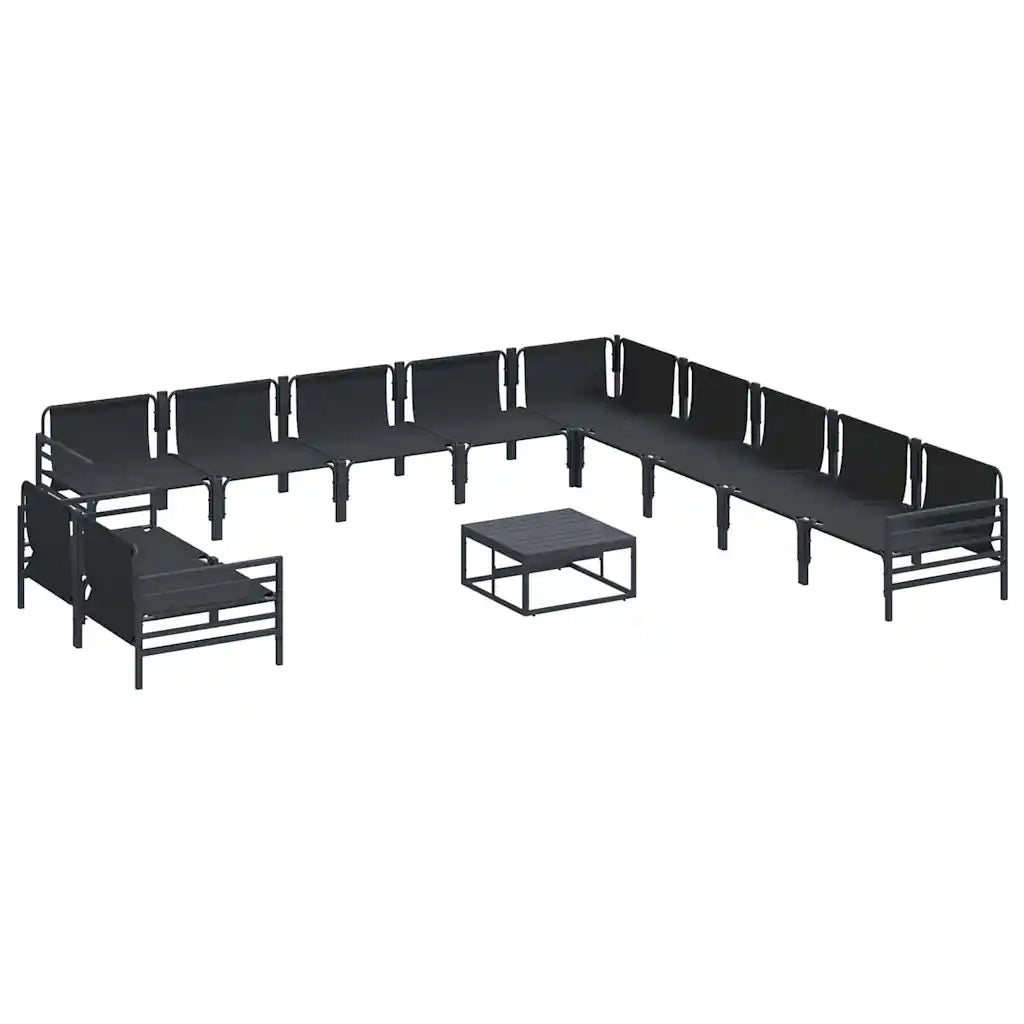 Set Divano da Giardino con cuscino Antracite Acciaio