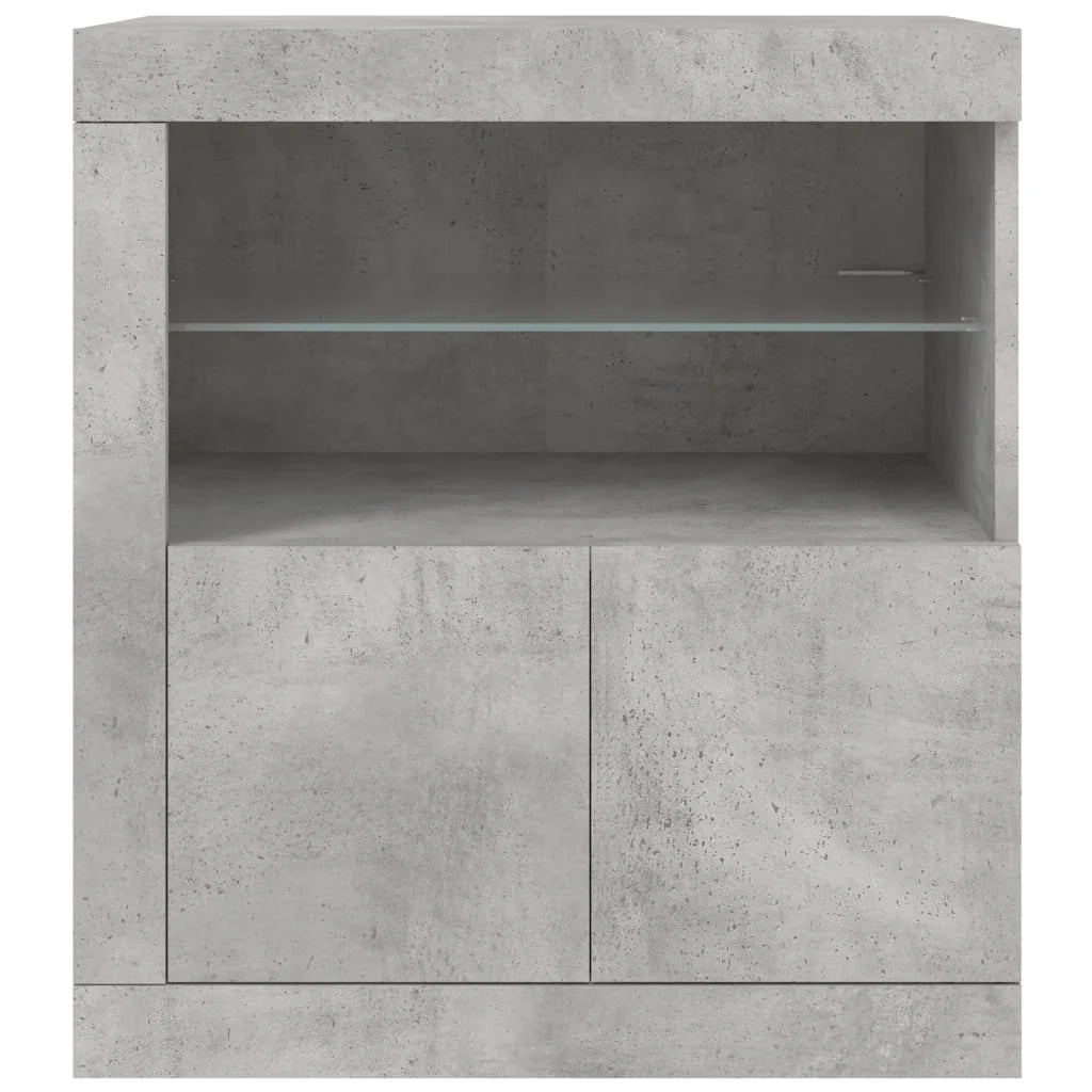 Buffet credenza cassettiera mobiletto mobile contenitore organizer per cucina soggiorno salotto con luci LED 60,5 x 37 x 67 cm grigio 02_0030004