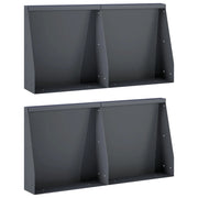 Muro di contenimento 4 pz 40 x 12 x 30 cm Acciaio Antracite 3449053