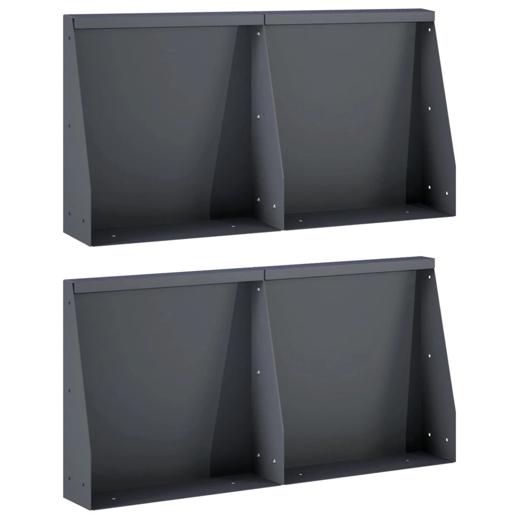 Muro di contenimento 4 pz 40 x 12 x 30 cm Acciaio Antracite 3449053