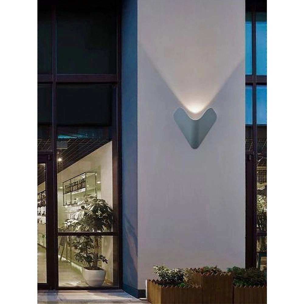Trade Shop - Applique Led Esterno Parete 12w Alluminio Grigio Luce Fredda Calda Naturale Es61 -