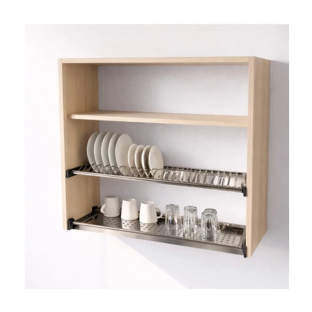 Calandrelli Pensile Scolapiatti H 90 L 80 P 33 cm Rovere