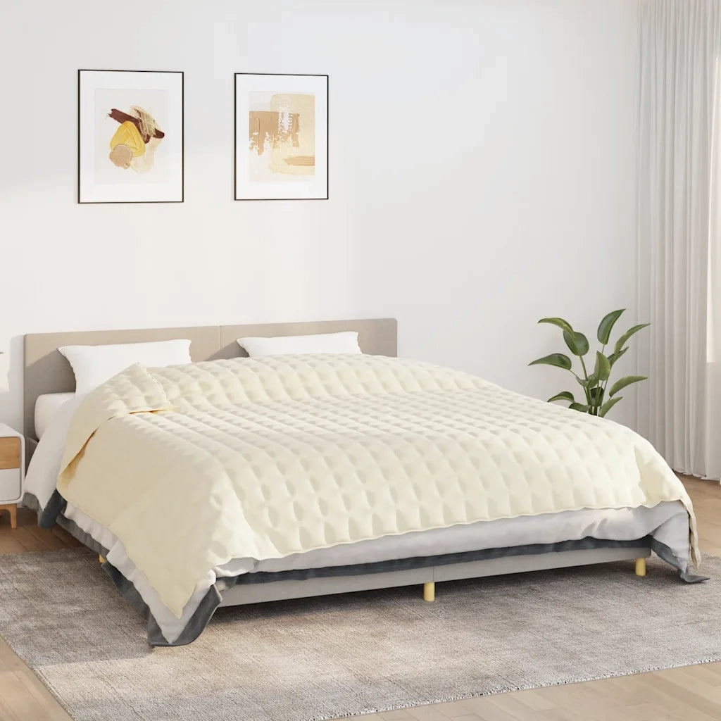 Coperta Ponderata Crema Chiaro 235x290 cm 11 kg Tessuto 350822