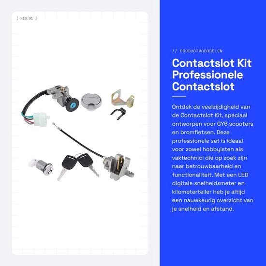 Kit di Contattazione Professionale per GY6/Scooter/Bromfiets - Materiale ABS Robusto - Impermeabile/Shock-Resistente - Scheda di Velocità LED - Facile da Installare - Chiave di Accensione della Motocicletta