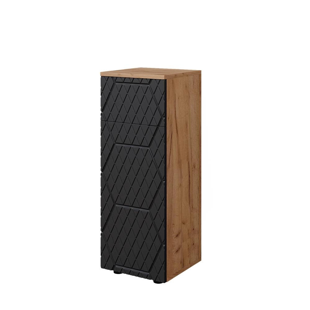 Vicco Mobiletto bagno Antracite con struttura a nido d'ape 30 x 81 cm con 1 cassetto, 2 scomparti, bagno