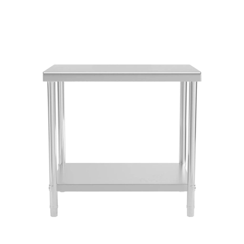 Tavolo da lavoro professionale in acciaio inox da cucina 90 x 60 cm con bordo rialzato portata 210 kg 14_0003665