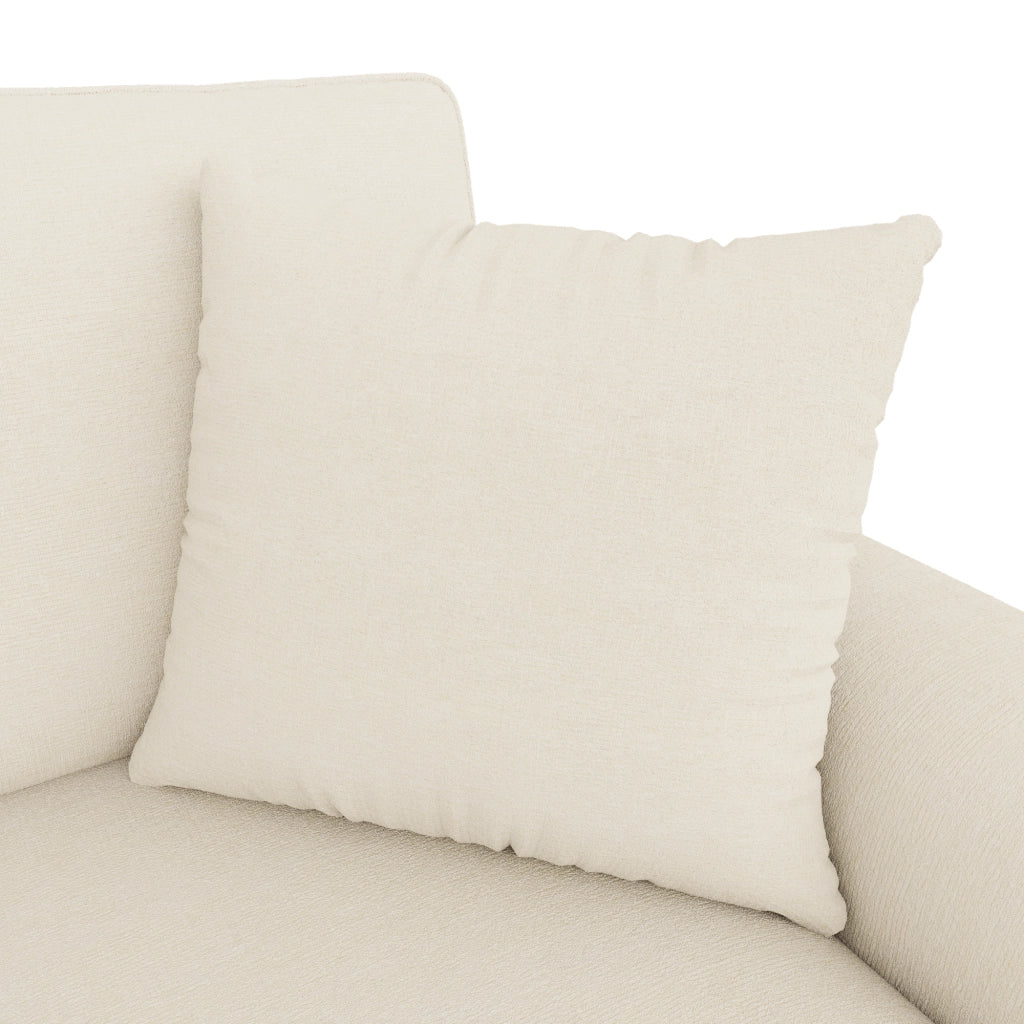 Divano panoramico a U 2 posti con vano contenitore e 2 cuscini in ciniglia Beige 280 × 137 × 84 cm