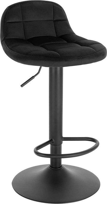 Banchi di lavoro in legno - Industriale - Nero - Set di banchi di lavoro da 1 - Sedia da lavoro con schienale - Sedie da lavoro con schienale - Sedia per cucina - Regolabile in altezza - In pelle morbida