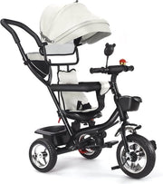 Triciclo per Bambini - Sterzo, Parafango, Supporti di Sterzo Regolabili, Sedile Inversibile e Pneumatici Anti-Slittamento