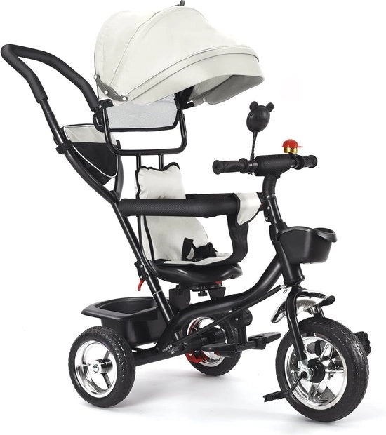 Triciclo per Bambini - Sterzo, Parafango, Supporti di Sterzo Regolabili, Sedile Inversibile e Pneumatici Anti-Slittamento