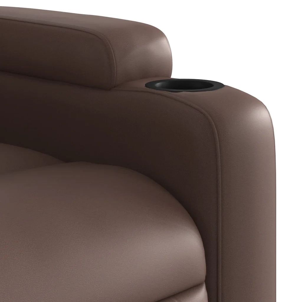 Divano Sedia-Poltrona Reclinabile Marrone in Similpelle 230934