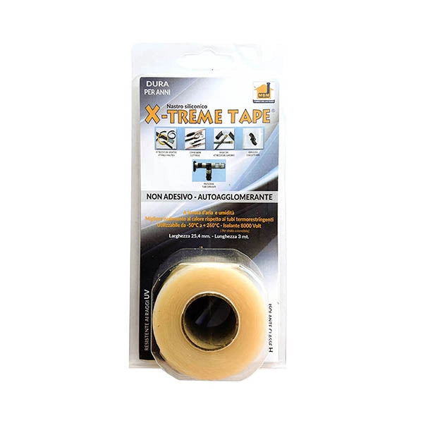 Ultratape EXTREME tape SILICONE NASTRO no Adesivi AUTO SALDANTE  25,4 mm x 3m TRASPARENTE OPACO