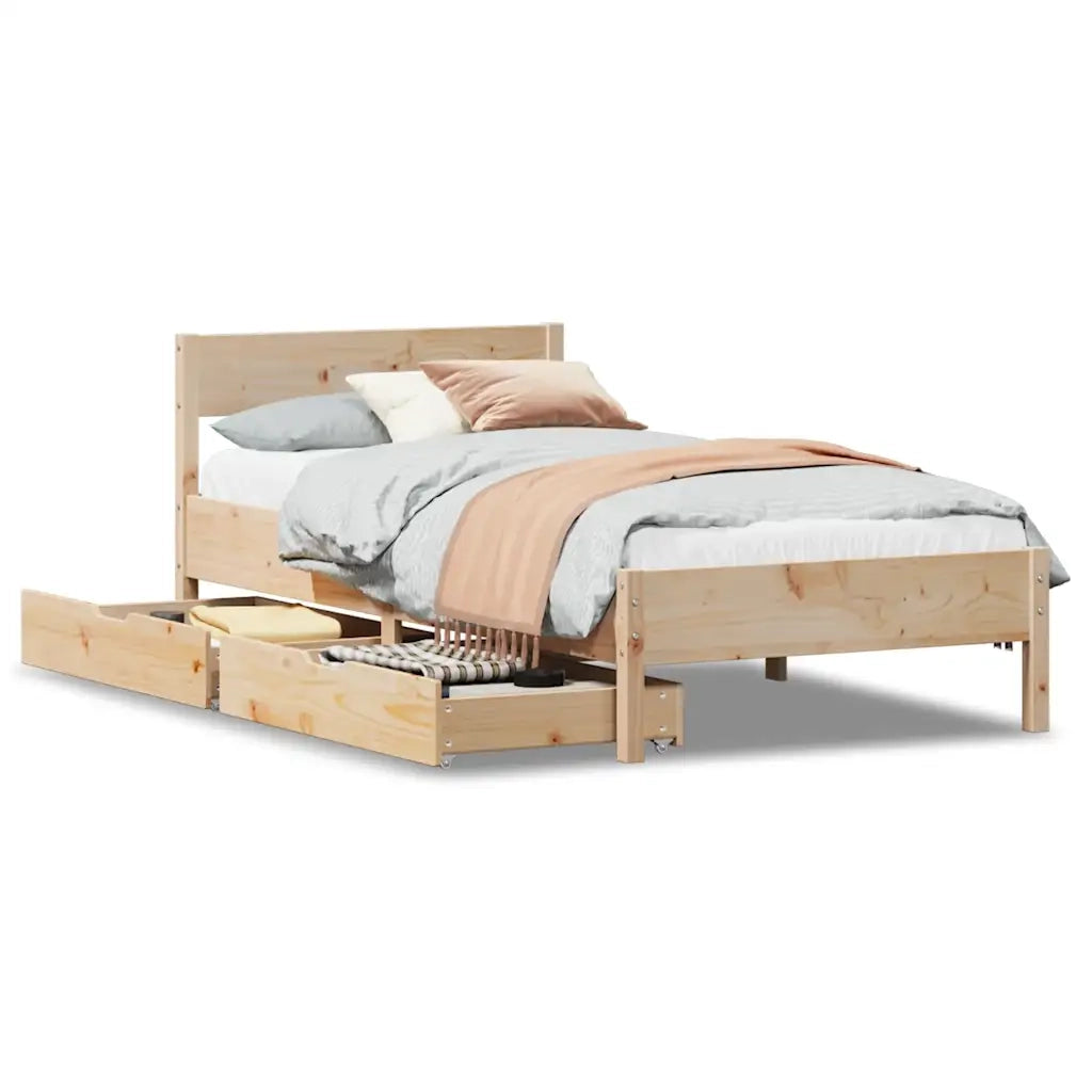 Letto senza Materasso 75x190 cm in Legno Massello Pino 3301773