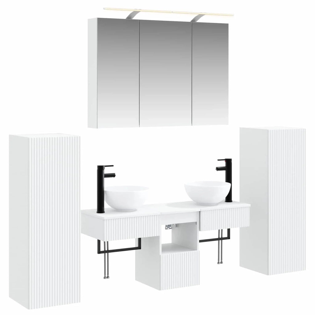 Set di mobili per il bagno Montaggio a parete 6 pcs Bianco 3407111