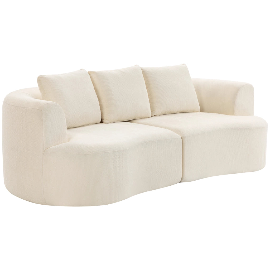 Divano 3 posti in chenille 260 cm ¨C zephmum ¨C crema