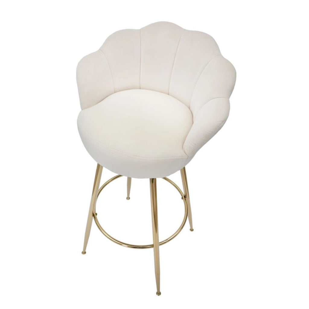 Sgabello Alto VKH451, Beige, Metallo, 55x53x110 cm
