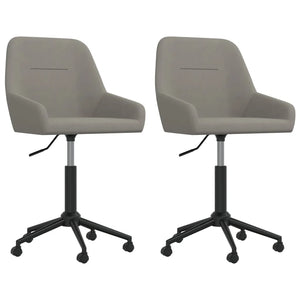 Sedie da Pranzo Girevoli 2 pz Grigio Chiaro in Velluto