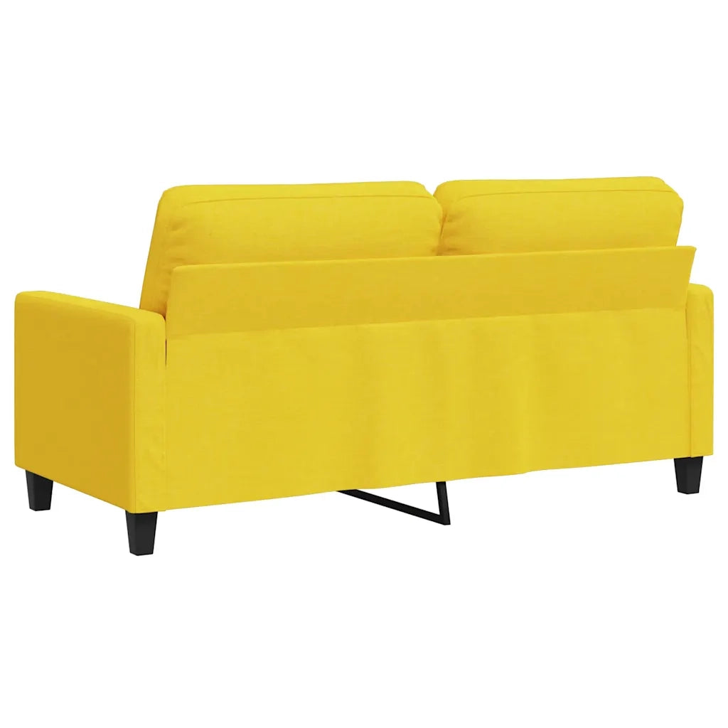 Divano a 2 Posti Giallo Chiaro 140 cm in Tessuto 359168