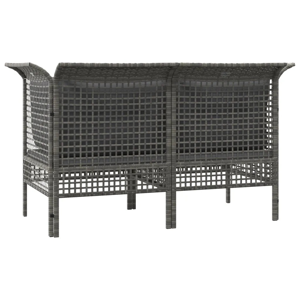 Divani Angolari da Giardino con Cuscini-Sofa da giardino 2pz Polyrattan Grigio