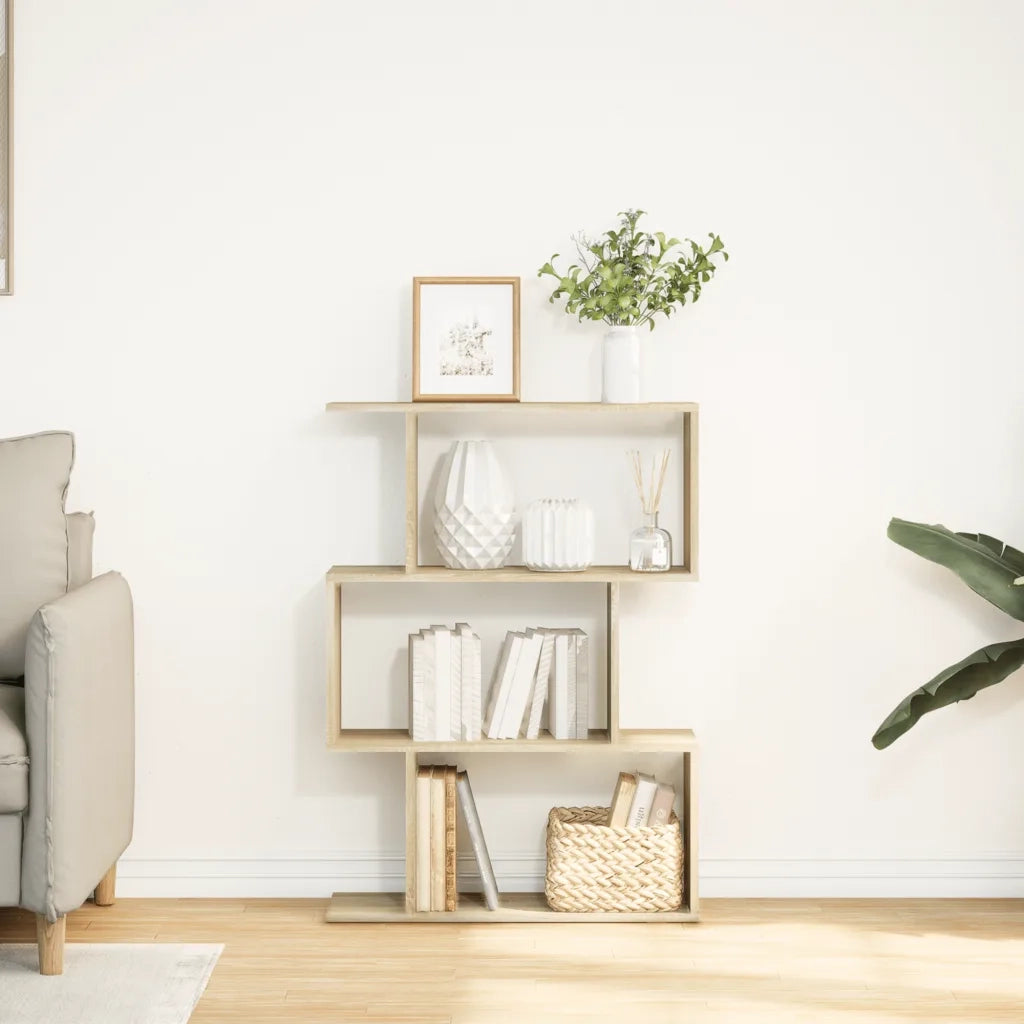 Libreria Divisorio 3 Ripiani Sonoma 70x24x97 cm in Truciolato 858113