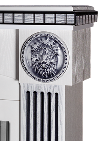 Camino Elettrico da Pavimento 105x120x33 cm Effetto Fiamma 2000W Prometeo & Galileo Silver Bianco/nero