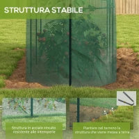 Serra per Piante a Rete 3x1x1.5m con Porta a Cerniera e Picchetti a Terra, Verde