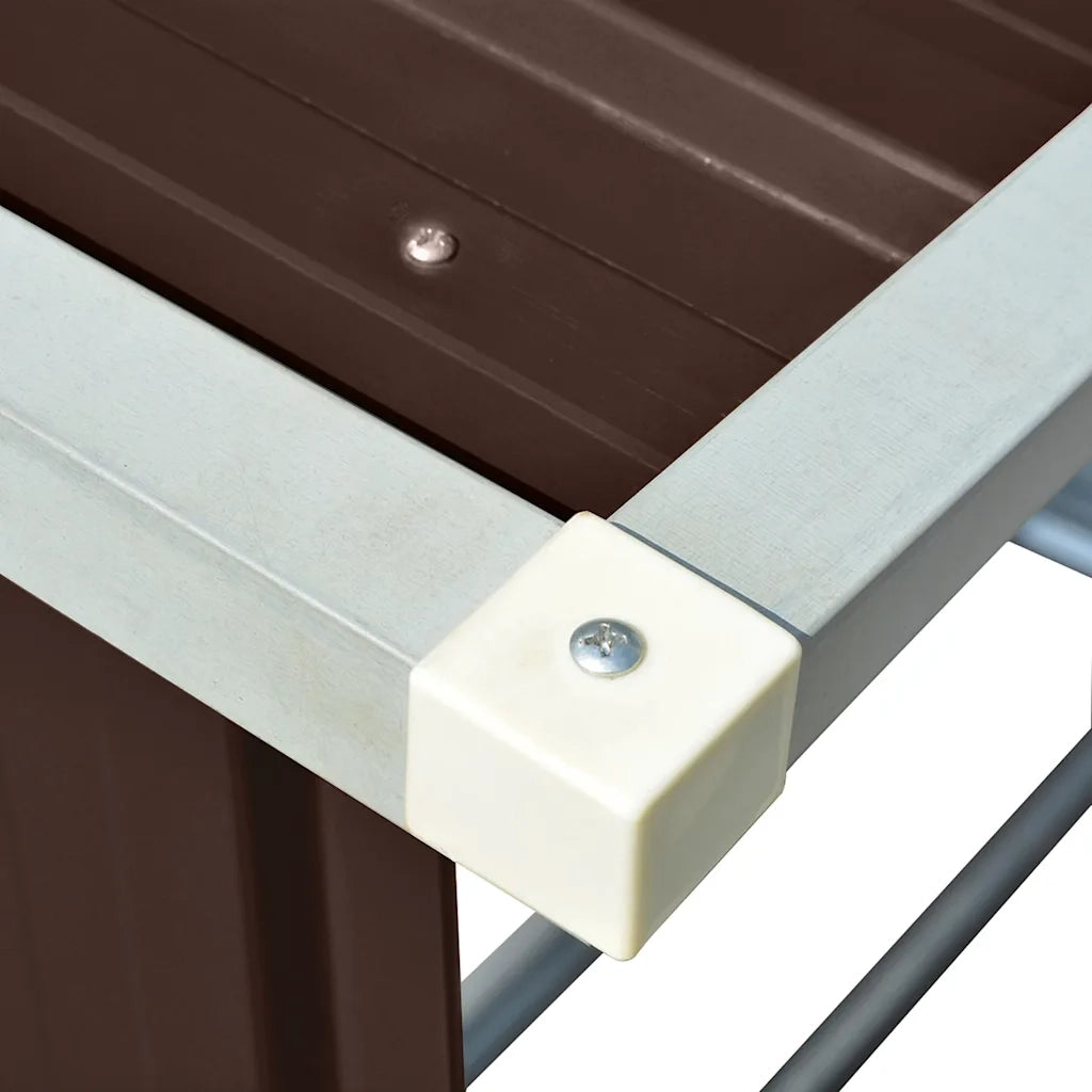 Capannone da Giardino in Acciaio Zincato 163x83x154 cm Marrone cod mxl 77718