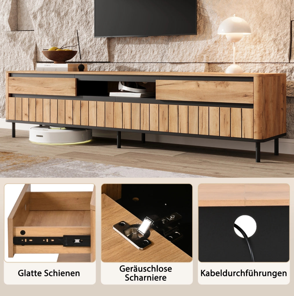 Mobile TV moderno 180 cm con cassetti e ante