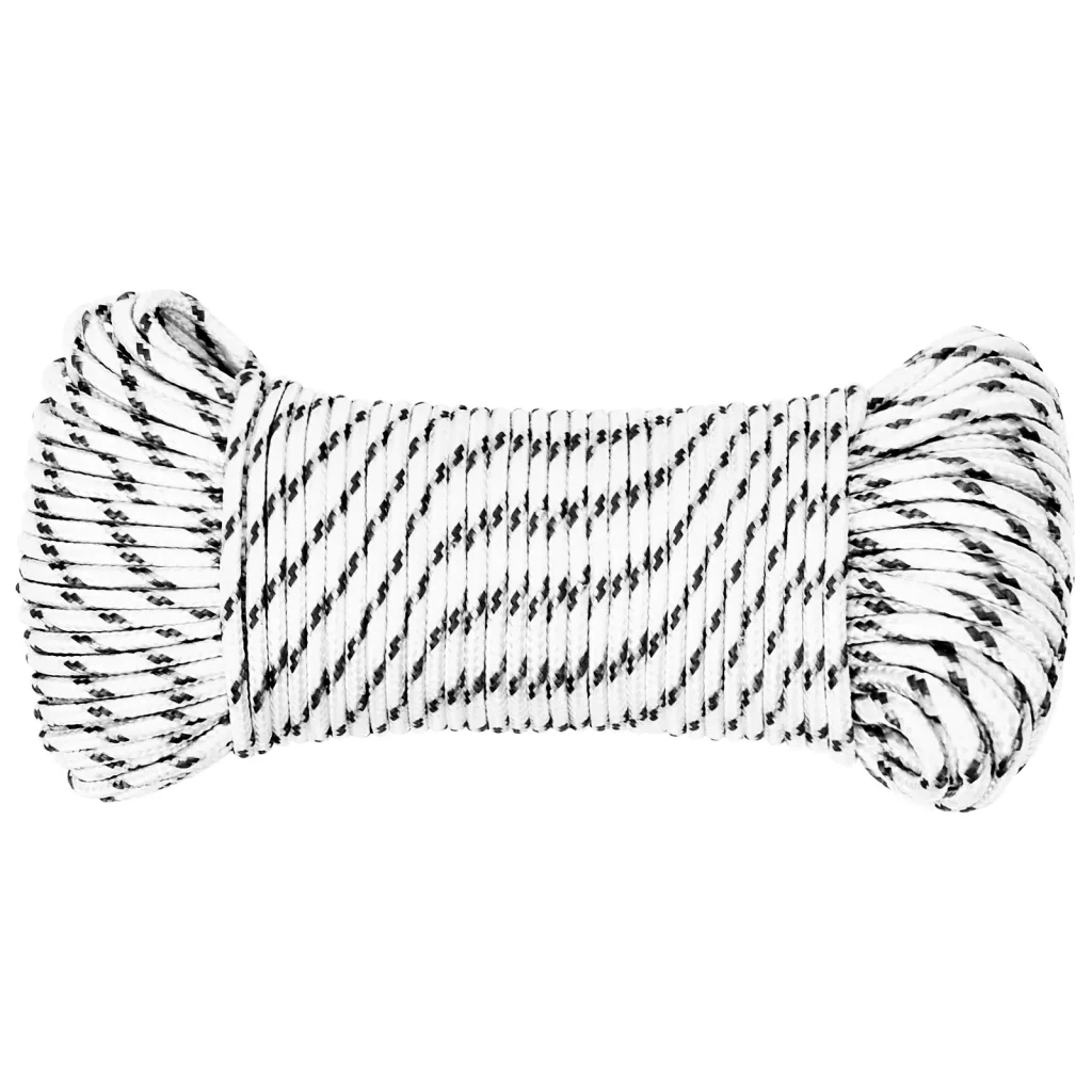 Corda Intrecciata per Barca Bianca 4 mm x 100 m Poliestere 152753