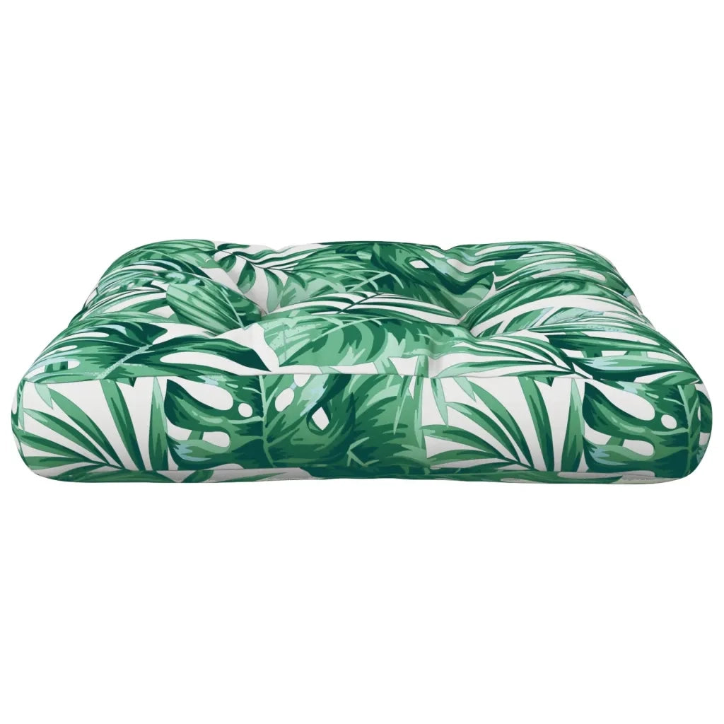Cuscino per Pallet Motivo a Foglie 58x58x10 cm Tessuto