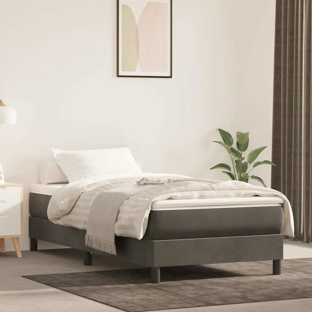 Materasso a Molle per Bambini Rigidità Media Grigio Scuro 80x160 cm in Velluto 4016547