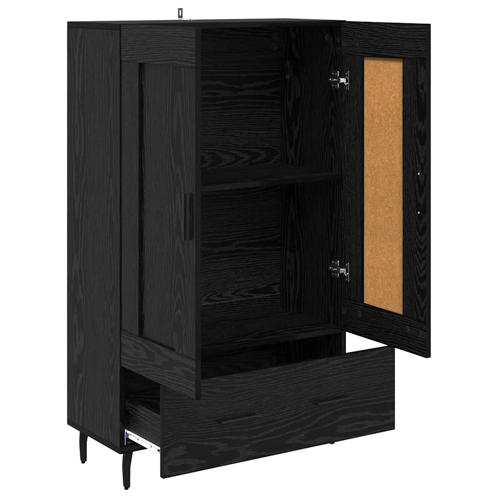 Credenza-Buffet-Armadio da cucina Rovere Nero 69,5 x 31 x 115 cm Legno multistrato 584301