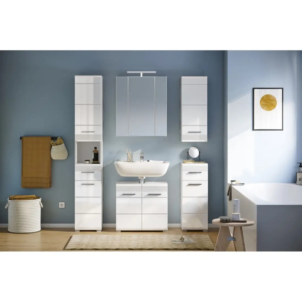 Mezza colonna da bagno – Bianco lucido – KLEANKIN