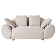 Divano 2 posti in tessuto intrecciato Schienale imbottito Beige chiaro stile moderno e minimalista