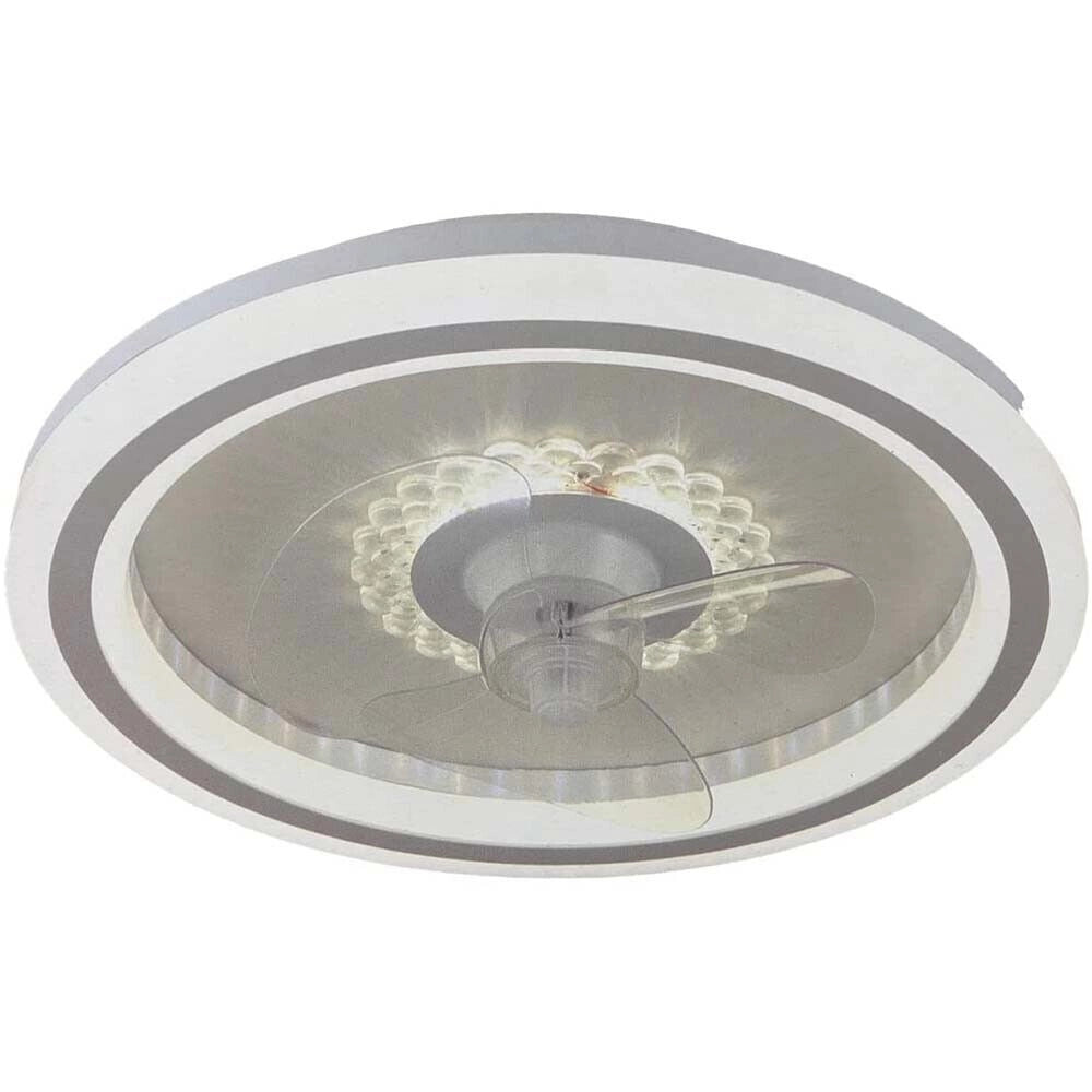 Trade Shop - Plafoniera Lampadario Led Con Ventilatore Soffitto Telecomando Dimmerabile 60003 -