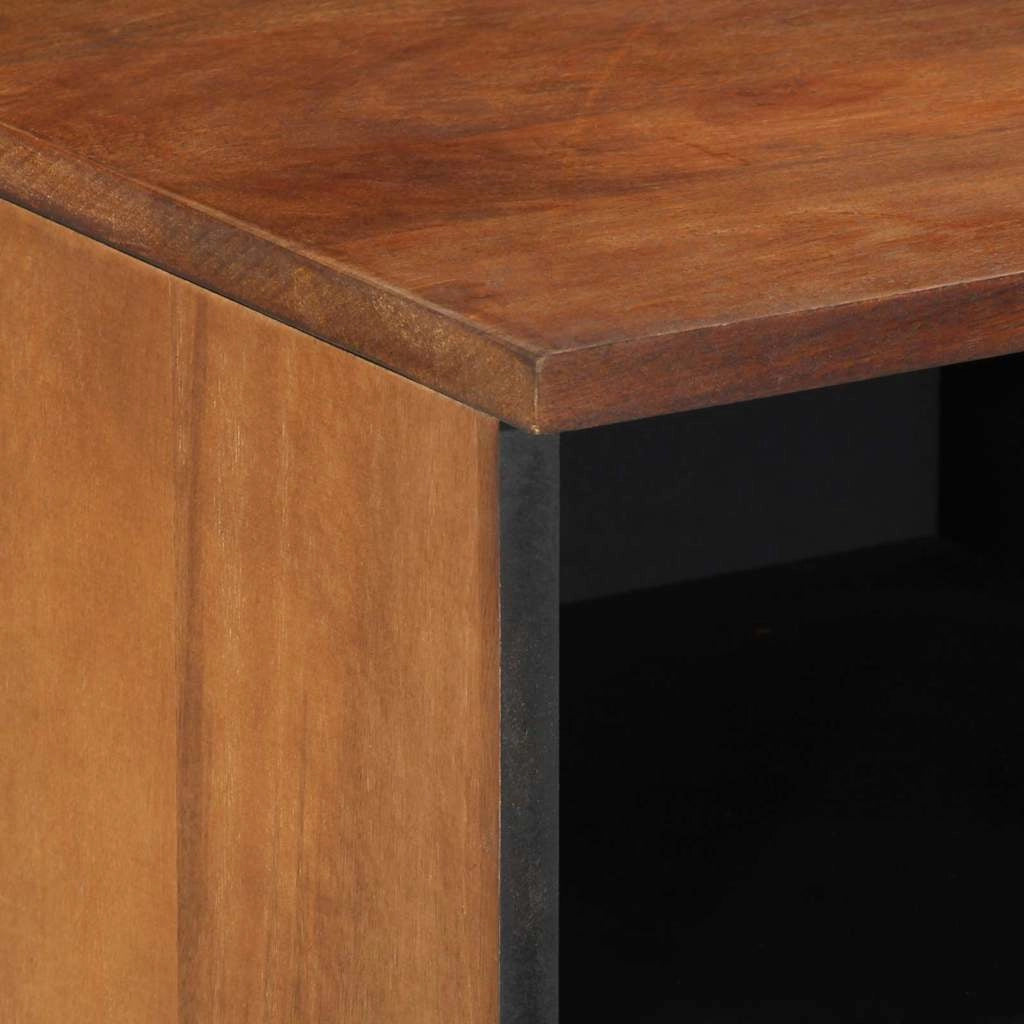 Mobile porta TV moderno con pratico contenitore 100 x 33 x 46 cm in legno massello di mango marrone miele 02_0057877