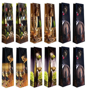 Trade Shop - Set 12 Pezzi Buste Da Regalo 12x34.5x10cm Sacchetti Sacchetto Vino Bottiglie -