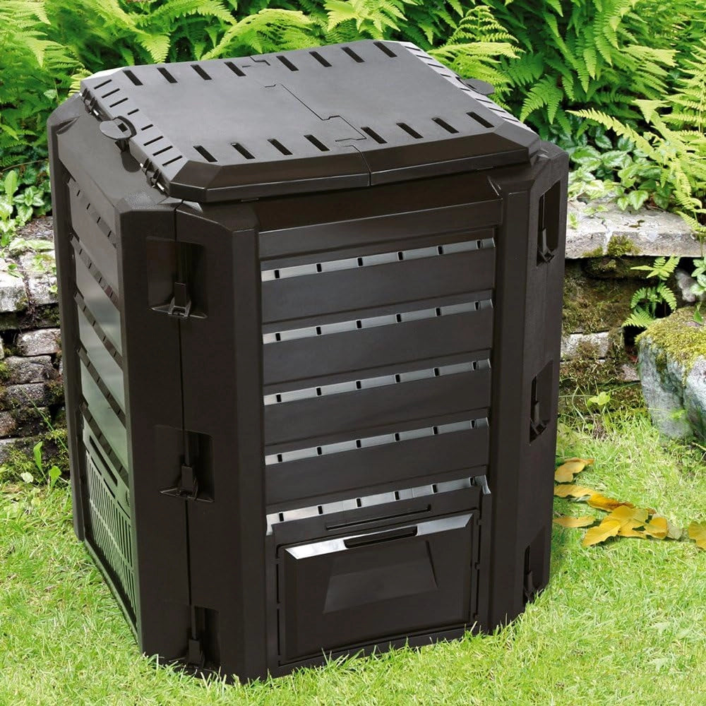 ® Compostiera 800L Compostaggio Veloce 135x72x83cm Composter Rapido Resistente alle Intemperie