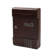 Trade Shop - Cassetta Postale In Metallo Porta Lettere Chiave Buca Posta H2803 Marrone 56852 -